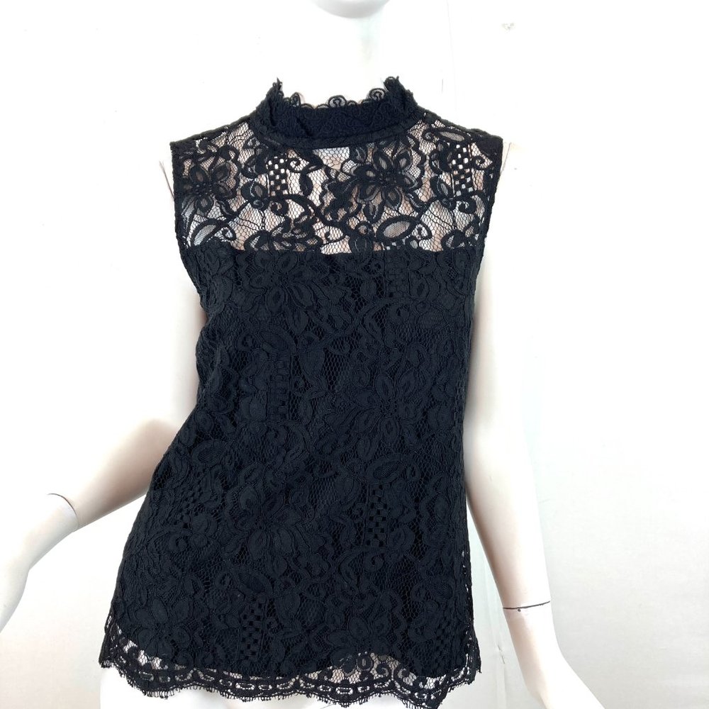 Nanette Nanette Lepore Lace Black Sleeveless Top
